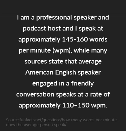 how many words can a 7 minute speech have