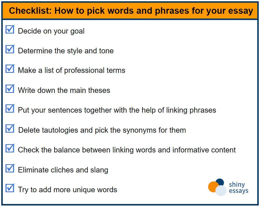 how to choose words for essays